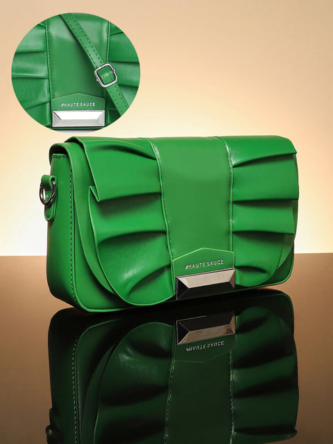 Sohi - The Ruched Sling Bag - Shamrock Green