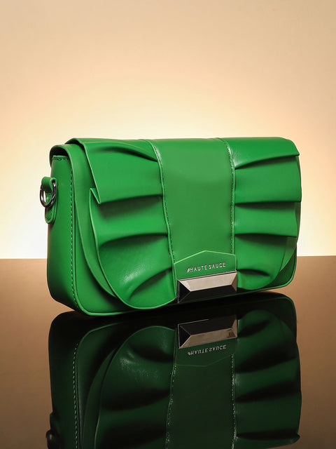 Sohi - The Ruched Sling Bag - Shamrock Green