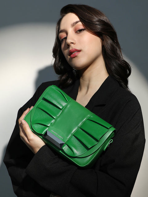 Sohi - The Ruched Sling Bag - Shamrock Green