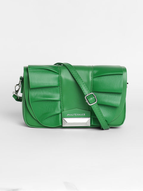 Sohi - The Ruched Sling Bag - Shamrock Green