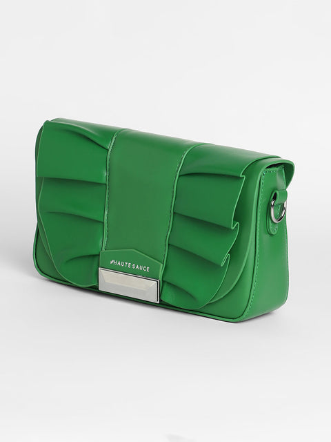 Sohi - The Ruched Sling Bag - Shamrock Green