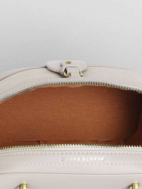 Sohi - The Velvet Oval Bucket Bag - Ash Grey