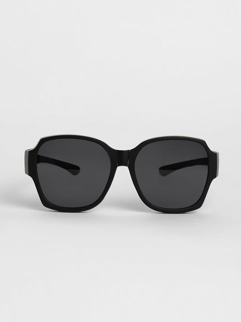 CAHOOT Men Foldable Oversized Sunglasses - Black