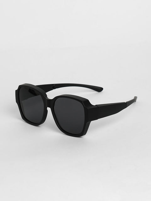 CAHOOT Men Foldable Oversized Sunglasses - Black