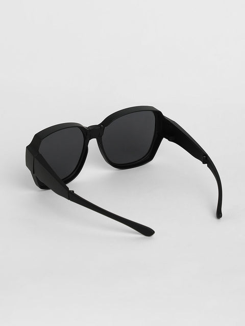 CAHOOT Men Foldable Oversized Sunglasses - Black