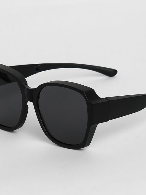 CAHOOT Men Foldable Oversized Sunglasses - Black