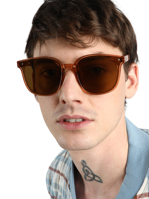 CAHOOT Men Foldable Wayfarer Sunglasses - Brown
