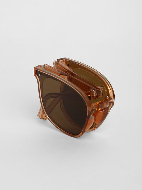 CAHOOT Men Foldable Wayfarer Sunglasses - Brown