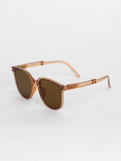 CAHOOT Men Foldable Wayfarer Sunglasses - Brown