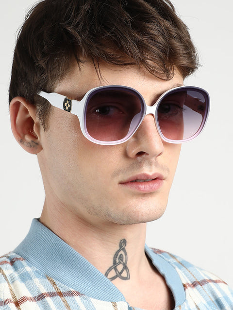 CAHOOT Men Gradient Butterfly Sunglasses - White