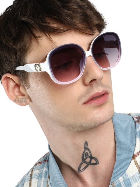 CAHOOT Men Gradient Butterfly Sunglasses - White