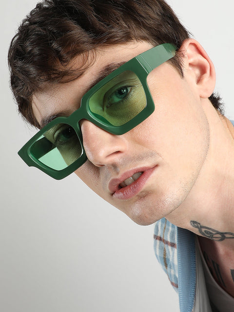 CAHOOT Men Chunky Wayfarer Sunglasses - Green