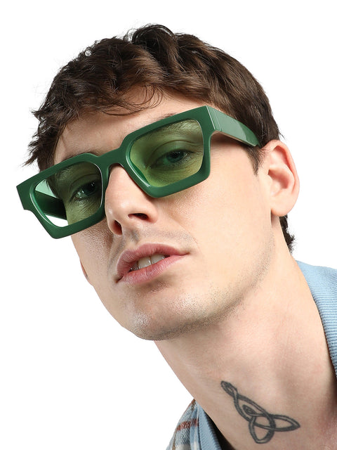 CAHOOT Men Chunky Wayfarer Sunglasses - Green