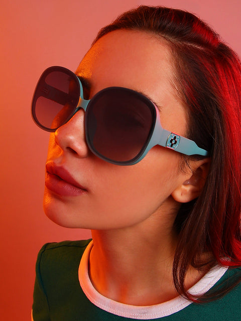 Sohi - The Clover Oversized Sunglasses - Sea Green