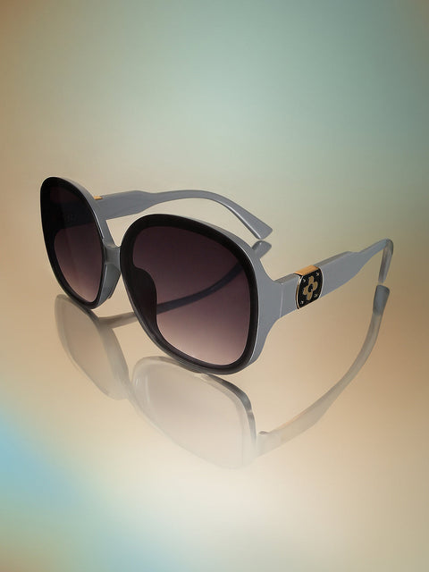 Sohi - The Clover Oversized Sunglasses - Moon Grey