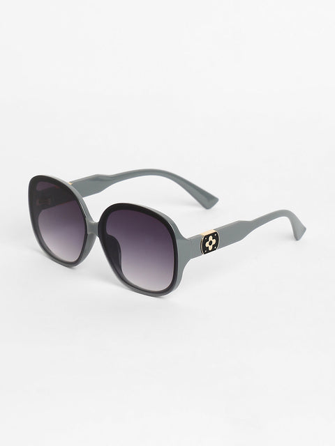 Sohi - The Clover Oversized Sunglasses - Moon Grey