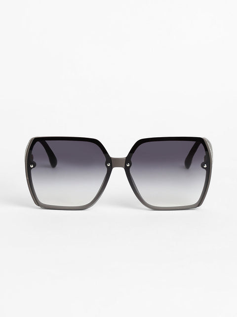 Sohi - The Glint Block Oversized Sunglasses - Graphite Grey