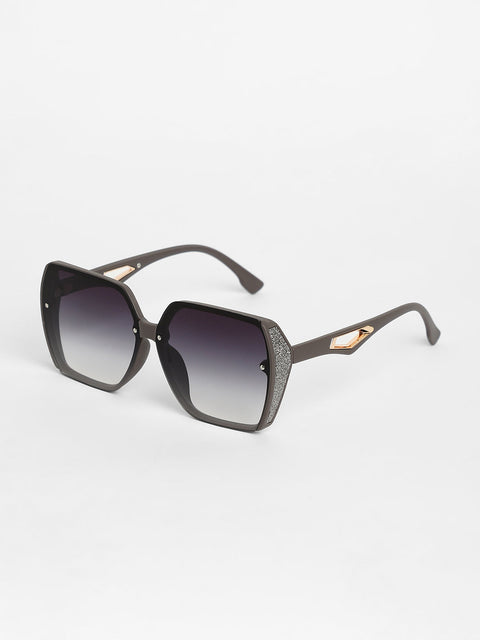 Sohi - The Glint Block Oversized Sunglasses - Graphite Grey