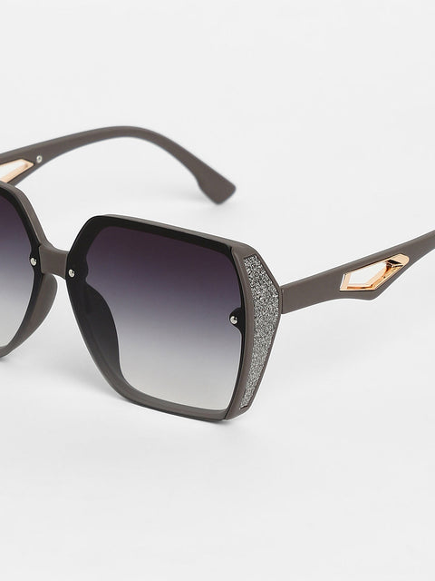 Sohi - The Glint Block Oversized Sunglasses - Graphite Grey