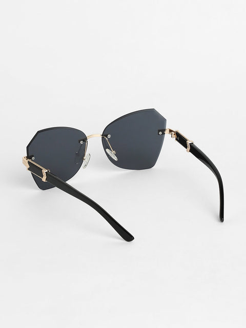 Sohi - The Opulent Rimless Geometrical Sunglasses - Onyx Black