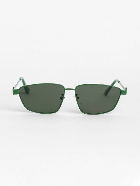 Sohi - The Spear Rectangular Sunglasses - Forest Green