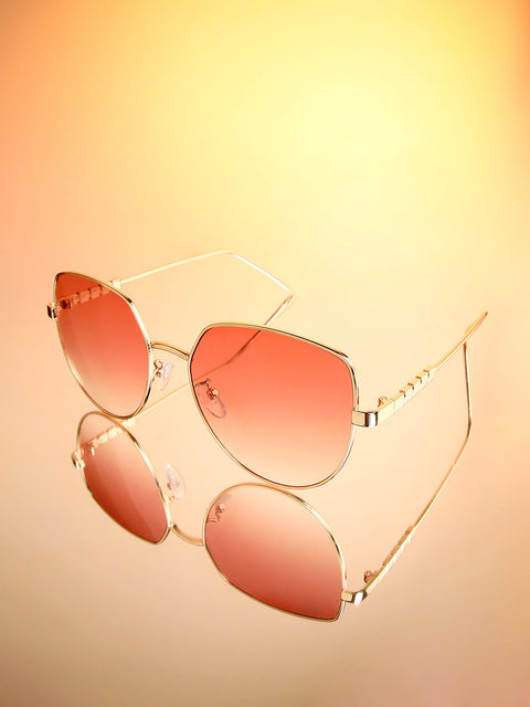 Sohi - The Cubic Cateye Sunglasses - Champayne Gold
