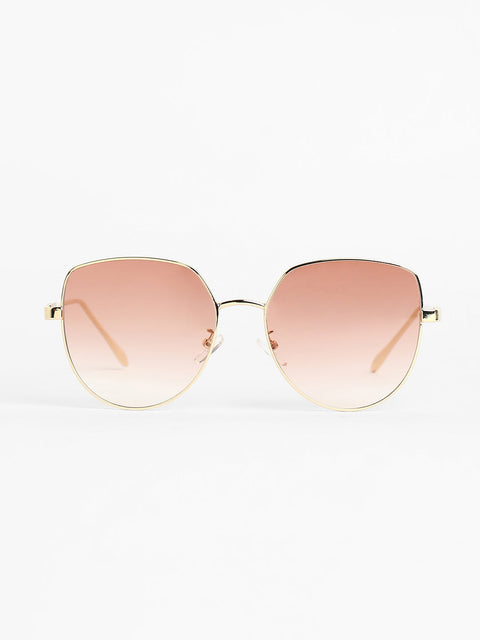 Sohi - The Cubic Cateye Sunglasses - Champayne Gold