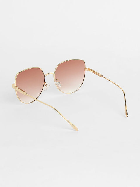 Sohi - The Cubic Cateye Sunglasses - Champayne Gold