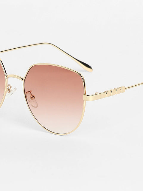 Sohi - The Cubic Cateye Sunglasses - Champayne Gold