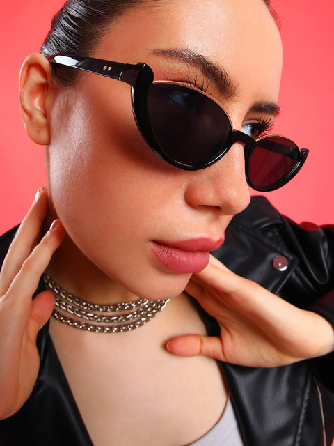 Sohi - The Block Full Rim Cateye Sunglasses - Onyx Black