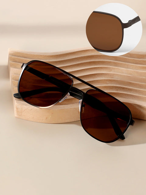 Sauce - The Traveller'S Aviator Sunglasses - Chocolate Brown