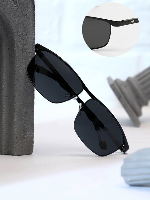 Sauce - The Sporty Browline Sunglasses - Onyx Black