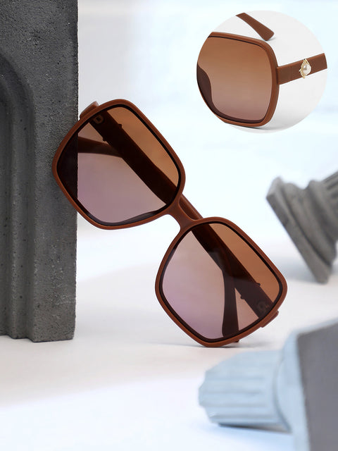 Sauce - The Embellished Oversized Sunglasses - Ash Brown