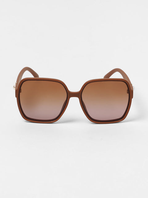 Sauce - The Embellished Oversized Sunglasses - Ash Brown