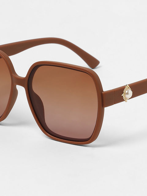 Sauce - The Embellished Oversized Sunglasses - Ash Brown