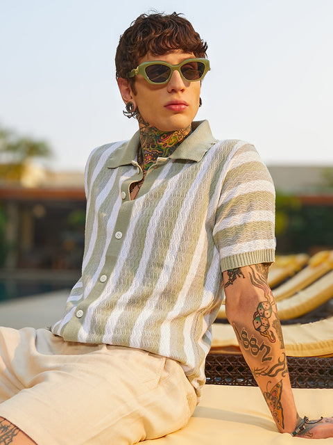 CAHOOT The Swirly Cateye Sunglass Olive Green