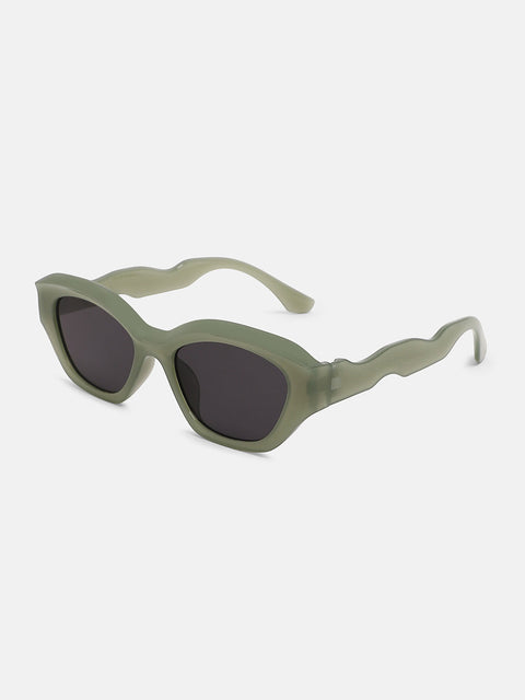 CAHOOT The Swirly Cateye Sunglass Olive Green