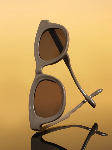 CAHOOT The Gregory Wayfarer Sunglass Taupe Brown