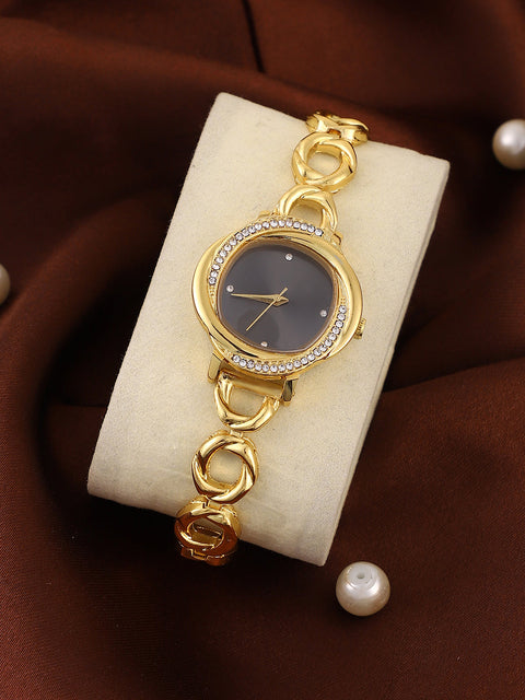 Sohi - The Luraith-Gem Round Watch - California Gold