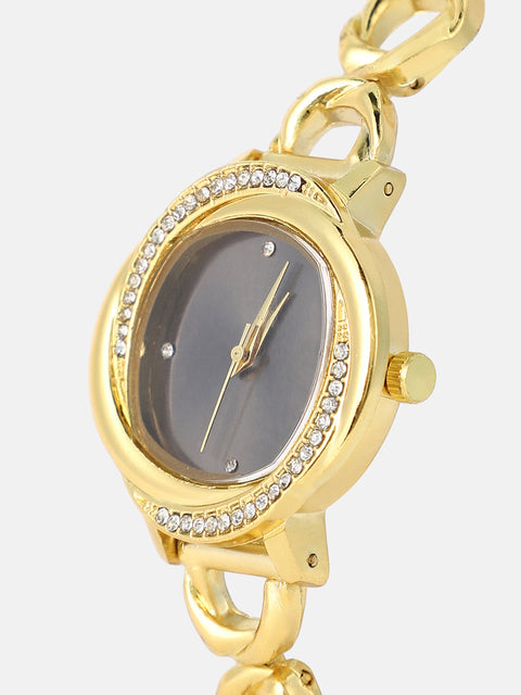 Sohi - The Luraith-Gem Round Watch - California Gold