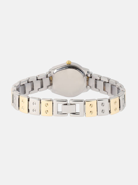 Sohi - The Slim Torque-Roman Asymmetric Watch - Metallic Silver & California Gold
