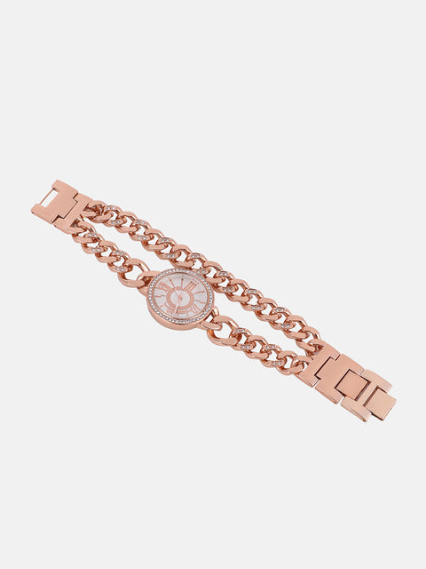 Sohi - The Dual-Chainlink Roman Round Watch - Rose Gold