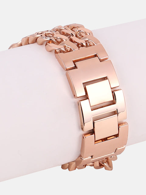 Sohi - The Dual-Chainlink Roman Round Watch - Rose Gold