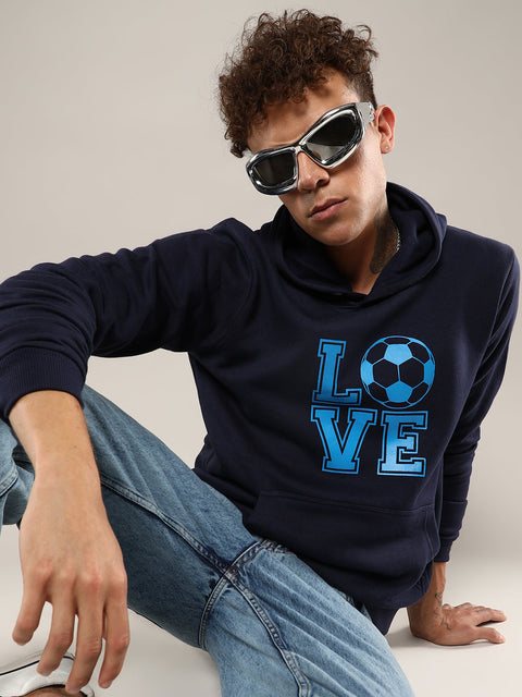 Interim Love Football Hoodie With Kangaroo Pocket