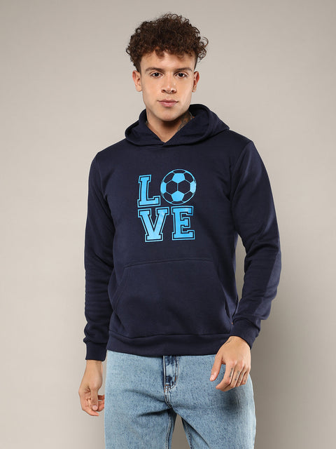 Interim Love Football Hoodie With Kangaroo Pocket