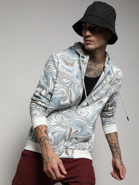 Hooked Contrast Fluid Zip Front Hoodie
