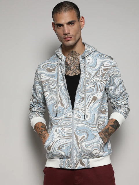 Hooked Contrast Fluid Zip Front Hoodie