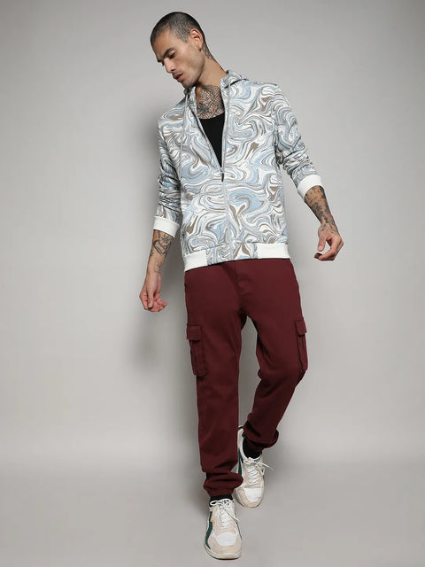 Hooked Contrast Fluid Zip Front Hoodie