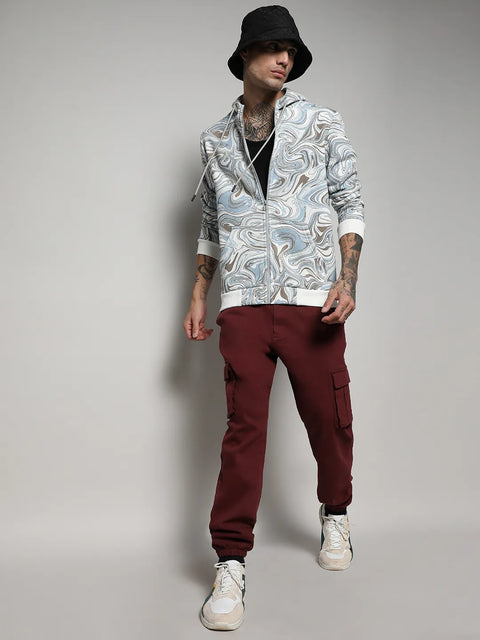 Hooked Contrast Fluid Zip Front Hoodie