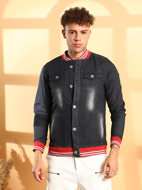 CAHOOT Dark-Wash Denim Jacket With Contrast Hem